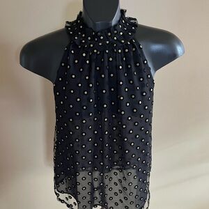 Elegant Black and Gold Polka Dot Women's Blouse